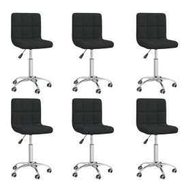 Swivel dining chairs 6 units black fabric by vidaXL, dining chairs - Ref: Foro24-3087527, Price: 276,93 €, Discount: %