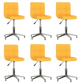 Sillas de comedor giratorias 6 unidades tela amarillo mostaza de vidaXL, Sillas de comedor - Ref: Foro24-3087621, Precio: 275...