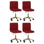 Swivel dining chairs 4 units red velvet by vidaXL, dining chairs - Ref: Foro24-3087799, Price: 204,99 €, Discount: %