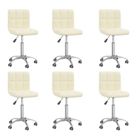 Swivel dining chairs 6 units cream fabric by vidaXL, dining chairs - Ref: Foro24-3087523, Price: 280,57 €, Discount: %