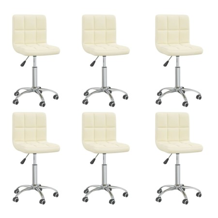 Swivel dining chairs 6 units cream fabric by vidaXL, dining chairs - Ref: Foro24-3087523, Price: 280,57 €, Discount: %