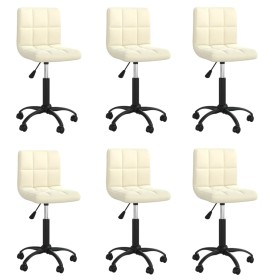 Swivel dining chairs 6 units cream velvet by vidaXL, dining chairs - Ref: Foro24-3087584, Price: 283,99 €, Discount: %