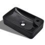 Lavabo de cerámica con agujero para grifo negro de vidaXL, Lavabos - Ref: Foro24-141935, Precio: 60,66 €, Descuento: %