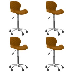 Swivel dining chairs 4 units brown velvet by vidaXL, dining chairs - Ref: Foro24-3088304, Price: 190,99 €, Discount: %