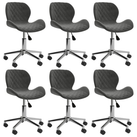 Swivel dining chairs 6 units dark gray velvet by vidaXL, dining chairs - Ref: Foro24-3088402, Price: 316,03 €, Discount: %