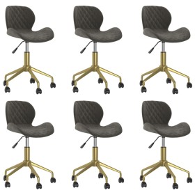 Swivel dining chairs 6 units dark gray velvet by vidaXL, dining chairs - Ref: Foro24-3088444, Price: 332,99 €, Discount: %