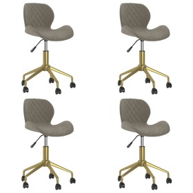 4pcs Light Gray Velvet Swivel Dining Chairs by vidaXL, dining chairs - Ref: Foro24-3088432, Price: 222,99 €, Discount: %