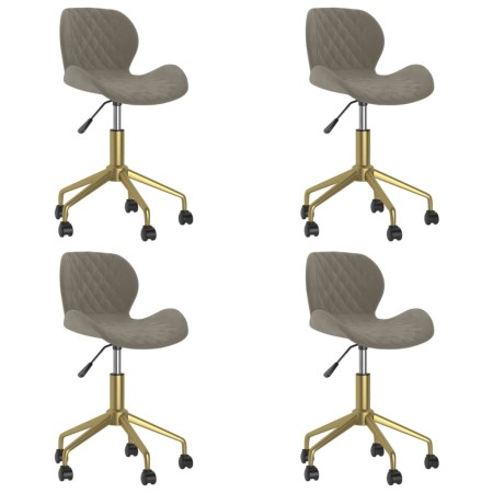 4pcs Light Gray Velvet Swivel Dining Chairs by vidaXL, dining chairs - Ref: Foro24-3088432, Price: 222,37 €, Discount: %