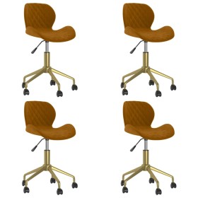 Swivel dining chairs 4 pcs brown velvet by vidaXL, dining chairs - Ref: Foro24-3088430, Price: 225,99 €, Discount: %