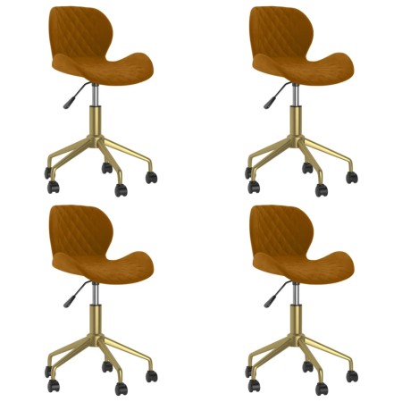 Swivel dining chairs 4 pcs brown velvet by vidaXL, dining chairs - Ref: Foro24-3088430, Price: 225,67 €, Discount: %