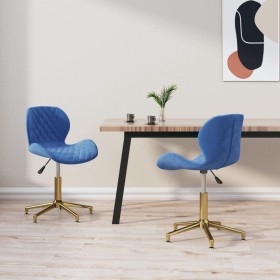 Swivel dining chairs 2 pcs blue velvet by vidaXL, dining chairs - Ref: Foro24-335055, Price: 114,99 €, Discount: %