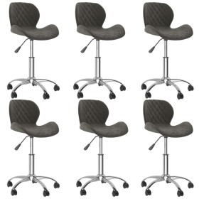 Swivel dining chairs 6 units dark gray velvet by vidaXL, dining chairs - Ref: Foro24-3088318, Price: 293,99 €, Discount: %