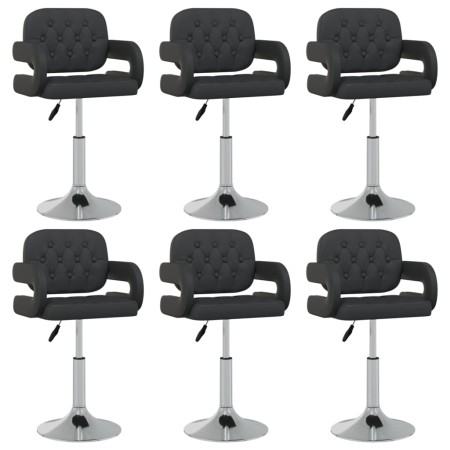 Swivel dining chairs 6 units black synthetic leather by vidaXL, dining chairs - Ref: Foro24-3089117, Price: 496,20 €, Discoun...