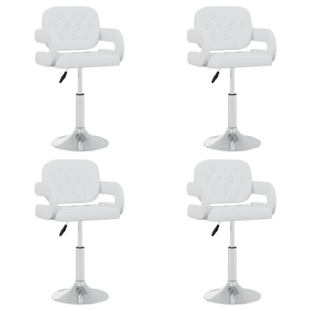 Swivel dining chairs 4 units white synthetic leather by vidaXL, dining chairs - Ref: Foro24-3089106, Price: 275,75 €, Discoun...