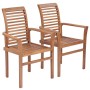 Stackable dining chairs 2 units solid teak by vidaXL, dining chairs - Ref: Foro24-44664, Price: 193,43 €, Discount: %