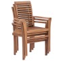 Stackable dining chairs 2 units solid teak by vidaXL, dining chairs - Ref: Foro24-44664, Price: 193,43 €, Discount: %