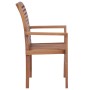 Stackable dining chairs 2 units solid teak by vidaXL, dining chairs - Ref: Foro24-44664, Price: 193,43 €, Discount: %