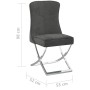 Gray stainless steel velvet dining chair 53x52x98 cm by vidaXL, dining chairs - Ref: Foro24-288587, Price: 229,99 €, Discount: %