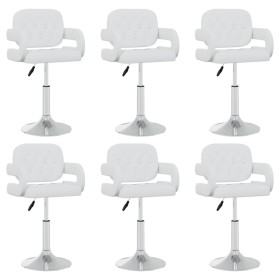 Swivel dining chairs 6 pcs white synthetic leather by vidaXL, dining chairs - Ref: Foro24-3089116, Price: 409,10 €, Discount: %