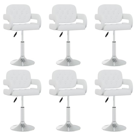 Swivel dining chairs 6 pcs white synthetic leather by vidaXL, dining chairs - Ref: Foro24-3089116, Price: 412,62 €, Discount: %