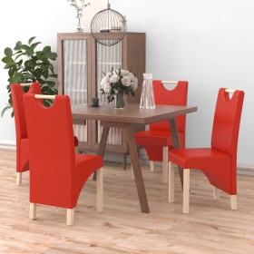 Esszimmerstühle 4 Einheiten rotes Kunstleder von vidaXL, Essstühle - Ref: Foro24-3080195, Preis: 254,99 €, Rabatt: %