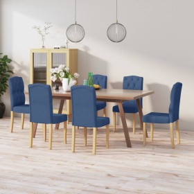 Dining chairs 6 units blue fabric by vidaXL, dining chairs - Ref: Foro24-3080164, Price: 349,99 €, Discount: %