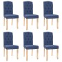 Dining chairs 6 units blue fabric by vidaXL, dining chairs - Ref: Foro24-3080164, Price: 349,48 €, Discount: %