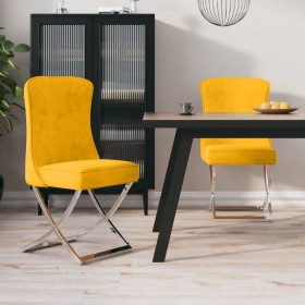 Dining chairs 2 pcs mustard yellow velvet by vidaXL, dining chairs - Ref: Foro24-3154398, Price: 315,99 €, Discount: %