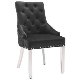 Black velvet dining chair by vidaXL, dining chairs - Ref: Foro24-337021, Price: 195,27 €, Discount: %