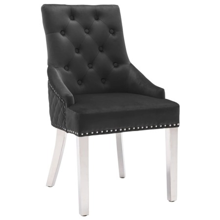 Black velvet dining chair by vidaXL, dining chairs - Ref: Foro24-337021, Price: 194,99 €, Discount: %