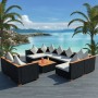 9-piece garden furniture set and black synthetic rattan cushions by vidaXL, Garden sets - Ref: Foro24-42752, Price: 1,00 €, D...