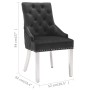 Black velvet dining chair by vidaXL, dining chairs - Ref: Foro24-337021, Price: 194,99 €, Discount: %