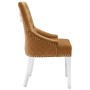 Brown Velvet Dining Chair by vidaXL, dining chairs - Ref: Foro24-337025, Price: 161,26 €, Discount: %