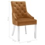 Brown Velvet Dining Chair by vidaXL, dining chairs - Ref: Foro24-337025, Price: 161,26 €, Discount: %