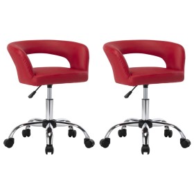 Dining chairs 2 units red synthetic leather by vidaXL, dining chairs - Ref: Foro24-283557, Price: 89,99 €, Discount: %