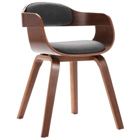 Curved wood and dark gray fabric dining chair by vidaXL, dining chairs - Ref: Foro24-327332, Price: 160,99 €, Discount: %