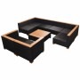 Set de muebles de jardín 9 pzas y cojines ratán sintético negro de vidaXL, Conjuntos de jardín - Ref: Foro24-42752, Precio: 1...