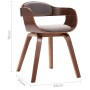 Silla de comedor de madera curvada y tela gris taupé de vidaXL, Sillas de comedor - Ref: Foro24-327334, Precio: 166,99 €, Des...