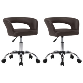 Dining chairs 2 units brown synthetic leather by vidaXL, dining chairs - Ref: Foro24-283555, Price: 89,78 €, Discount: %