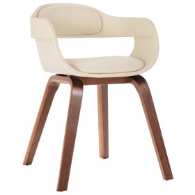 Bentwood and White Faux Leather Dining Chair by vidaXL, dining chairs - Ref: Foro24-327330, Price: 170,99 €, Discount: %