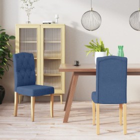 Sillas de comedor 2 unidades tela azul de vidaXL, Sillas de comedor - Ref: Foro24-336901, Precio: 107,99 €, Descuento: %