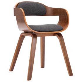 Dark gray fabric and curved wood dining chair by vidaXL, dining chairs - Ref: Foro24-283132, Price: 161,46 €, Discount: %