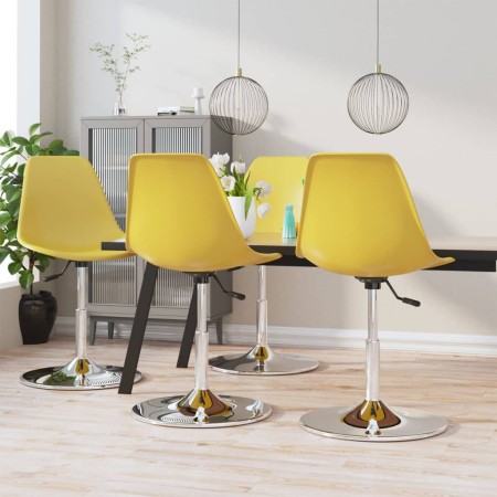 Swivel dining chairs 4 units PP yellow by vidaXL, dining chairs - Ref: Foro24-338272, Price: 153,82 €, Discount: %