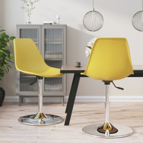 Swivel dining chairs 2 units PP yellow by vidaXL, dining chairs - Ref: Foro24-338271, Price: 100,97 €, Discount: %