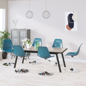 Swivel dining chairs 6 units PP turquoise by vidaXL, dining chairs - Ref: Foro24-3085289, Price: 283,99 €, Discount: %