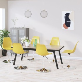 Swivel dining chairs 6 units PP yellow by vidaXL, dining chairs - Ref: Foro24-3085290, Price: 269,70 €, Discount: %