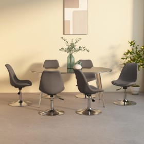 Swivel dining chairs 6 units dark gray fabric by vidaXL, dining chairs - Ref: Foro24-3085356, Price: 467,42 €, Discount: %