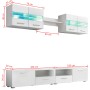 Mueble de salón de TV con luces LED blanco brillante 5 piezas de vidaXL, Muebles TV - Ref: Foro24-246027, Precio: 327,06 €, D...