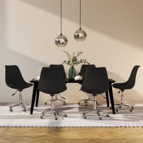 Swivel dining chairs 6 units black fabric by vidaXL, dining chairs - Ref: Foro24-3085394, Price: 374,81 €, Discount: %