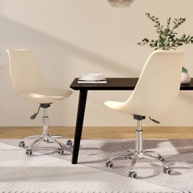 Swivel dining chairs 2 units cream fabric by vidaXL, dining chairs - Ref: Foro24-338359, Price: 117,99 €, Discount: %